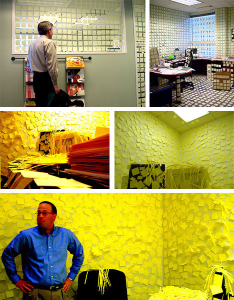 Post It Covered Office Prank
