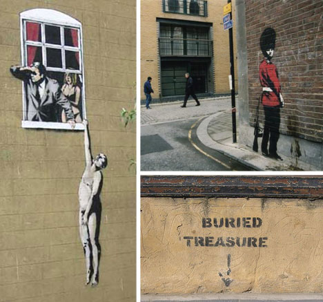  images via InventorSpot and Onzin and Wooster Collective Even if Banksy 