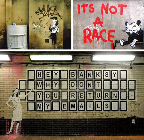banksy photos prints tattoos street art Top images via Banksycouk Bottom