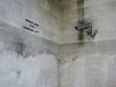 banksy street art what are you looking at