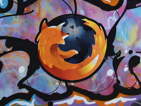 Paul the Wine Guy found this instance of Mozilla Firefoxinspired graffiti 