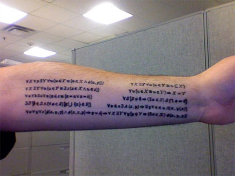 Mark, the proud owner of this math tattoo, wrote to Carl Zimmer's Science 