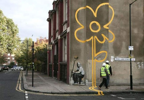 street art banksy flower