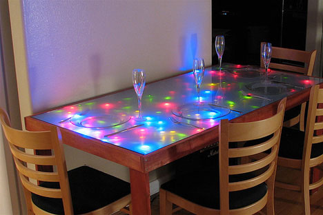 unusual dining room furniture led lighted table