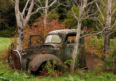 abandoned vehicles old faded car