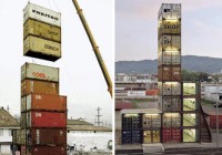 Shipping Container Office and Shop Tower