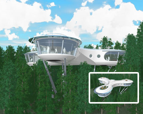 Design House Plan on Creative Futuristic Tree House Design   Weburbanist