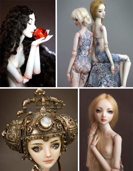 Russian-born doll artist Marina Bychova creates breathtakingly intricate, 