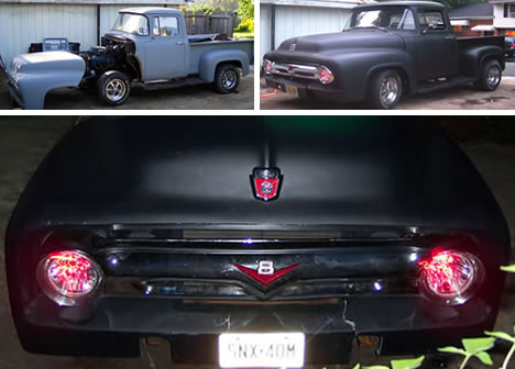 This is Datamancer's 1956 Ford F100 pickup truck It's dirty ragged fast