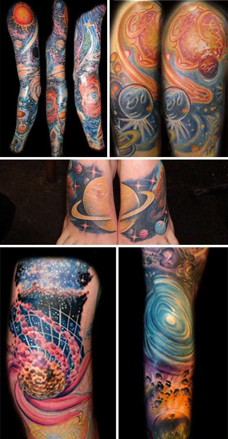 A retro sci fi look can add a fun element to one's tattoo collection