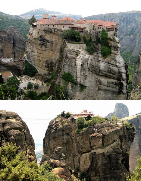 Cliffside Mountain Monasteries Meteora 1