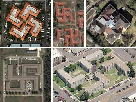 swastika-shaped buildings