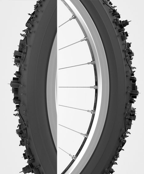 bike tire tread art