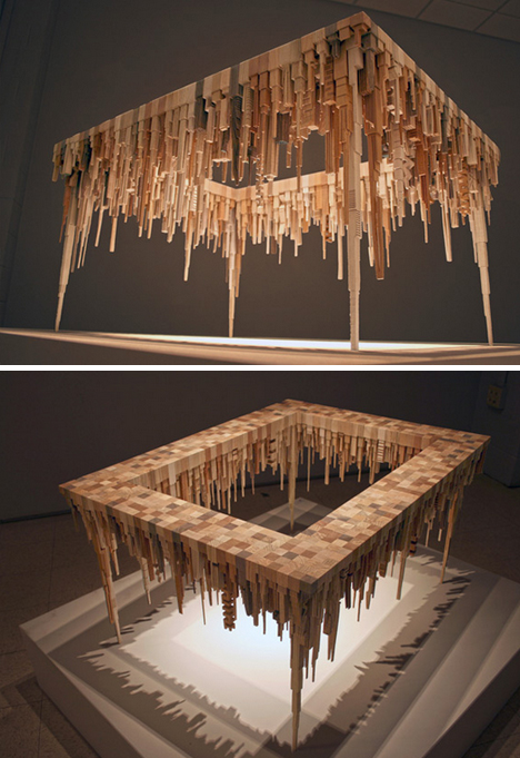 offcut wooden shadow table