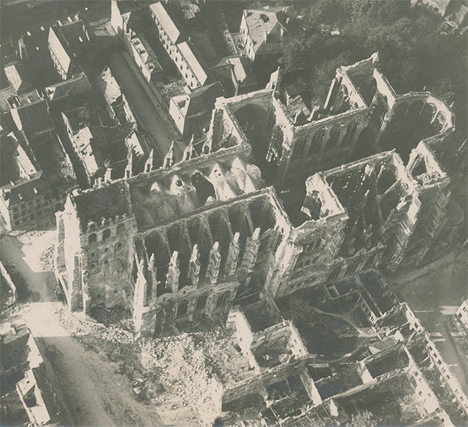Destroyed Cathedral France WWI 1