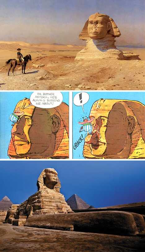 Great Sphinx Egypt vandalized nose Napoleon