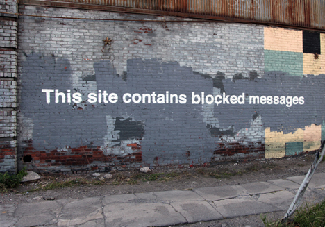 banksy blocked messages wall