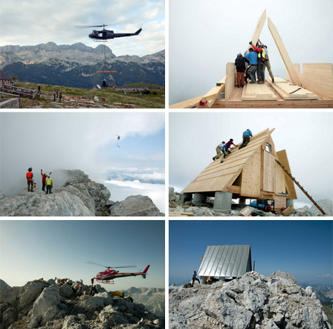 mountaineer retreat construction helicopter