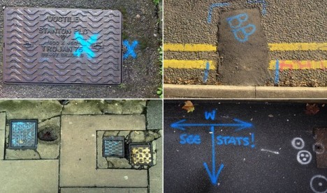 street symbols blue water