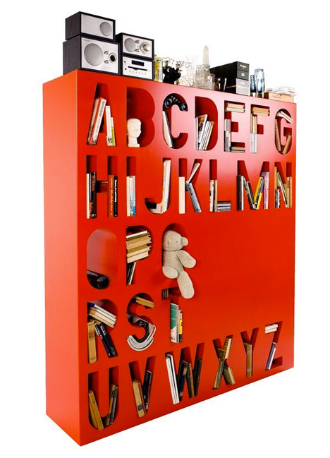 Bookshelf Room Divider Alphabet