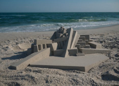 geometric sand castle art