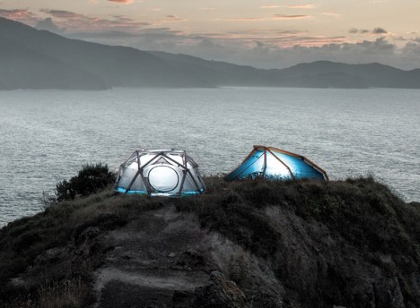 geodesic inflatable tent
