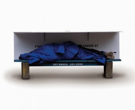 bench bedroom homeless shelter