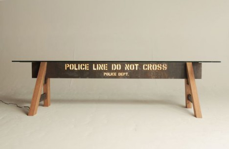 police barrier table light