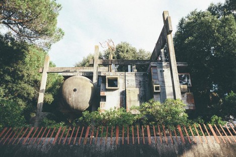 experimental geometric brutalist abode