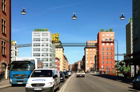 stockholm urban aerial walkways